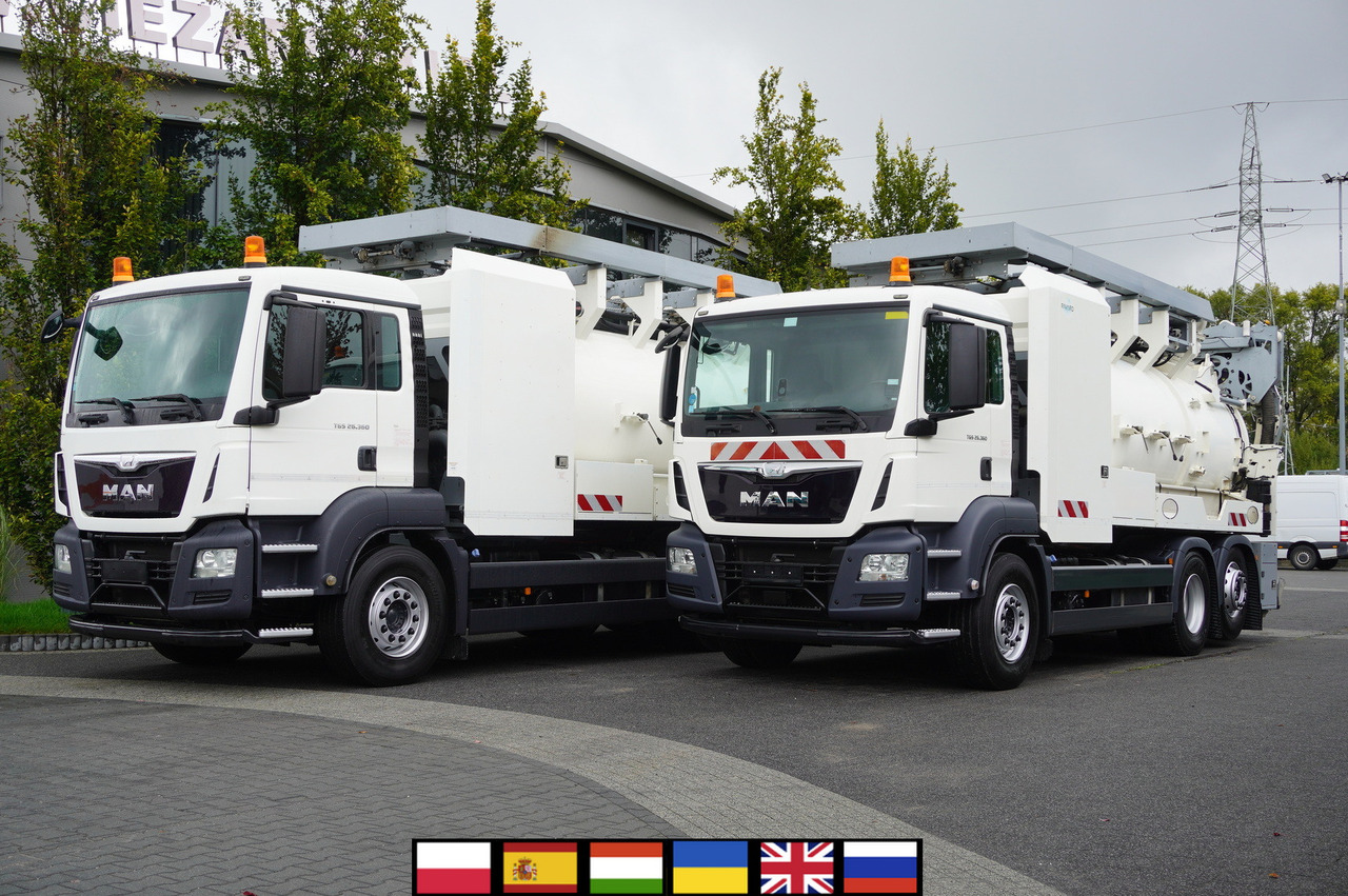 MAN TGS 26.360 E6 / RIVARD sewage cleaner 18 m3 / 90 tho. km / steering axle / 2 units - Camion hydrocureur: photos 1 MAN TGS 26.360 E6 / RIVARD sewage cleaner 18 m3 / 90 tho. km / steering axle / 2 units - Camion hydrocureur: photos 1