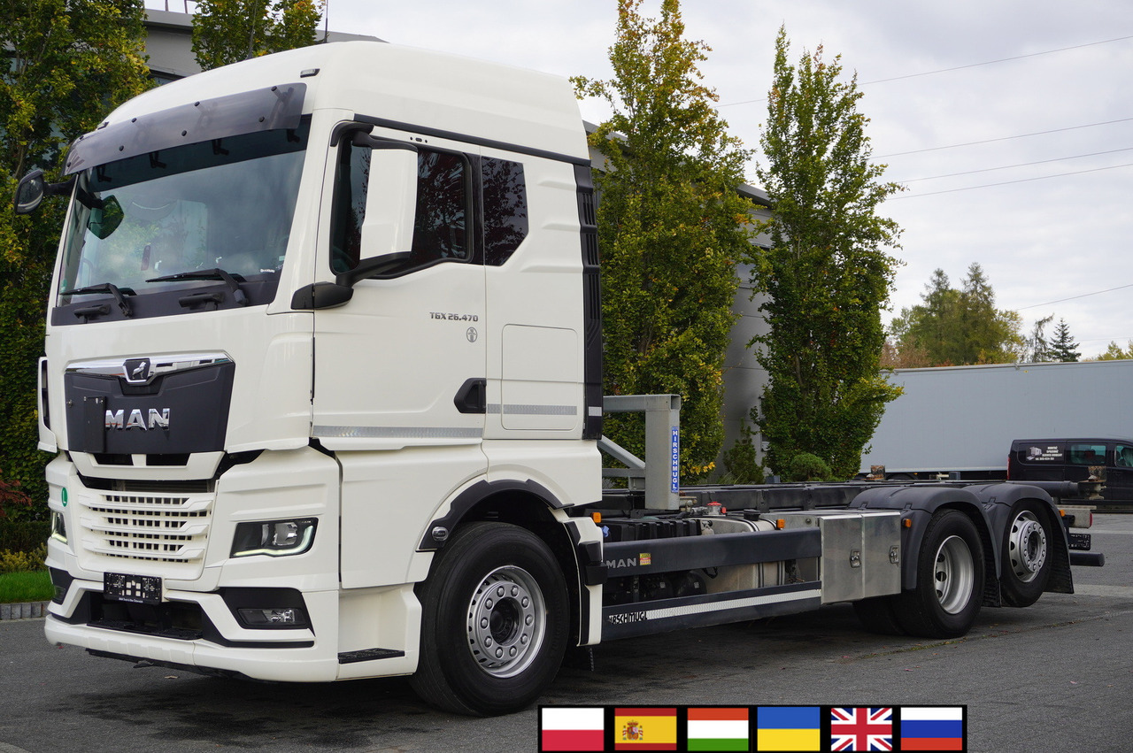 MAN TGX 26.470 6x2 COINTAINERKIPPER HYVA HIRMSCHLING / 200 tho. km! - Camion porte-conteneur/ Caisse mobile: photos 1 MAN TGX 26.470 6x2 COINTAINERKIPPER HYVA HIRMSCHLING / 200 tho. km! - Camion porte-conteneur/ Caisse mobile: photos 1