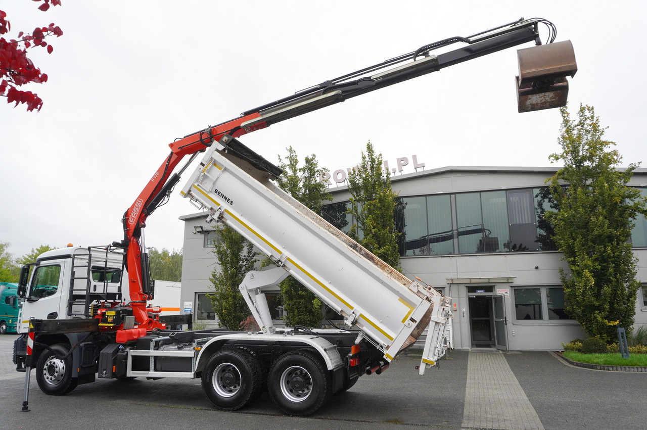 MERCEDES-BENZ Arocs 2636 6x4 / Fassi F175 / 7.7 t / 10 m / 2-side tipper / Bortmatic - Camion benne, Camion grue: photos 4 MERCEDES-BENZ Arocs 2636 6x4 / Fassi F175 / 7.7 t / 10 m / 2-side tipper / Bortmatic - Camion benne, Camion grue: photos 4