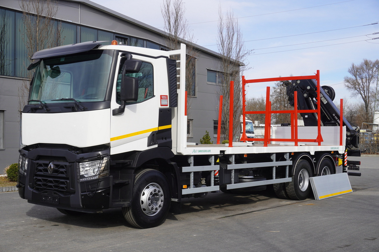 RENAULT C430 / HIAB 244 EP-5 HIDUO crane 8400 kg 15 m / Platform with stanchions - Camion grue: photos 4 RENAULT C430 / HIAB 244 EP-5 HIDUO crane 8400 kg 15 m / Platform with stanchions - Camion grue: photos 4