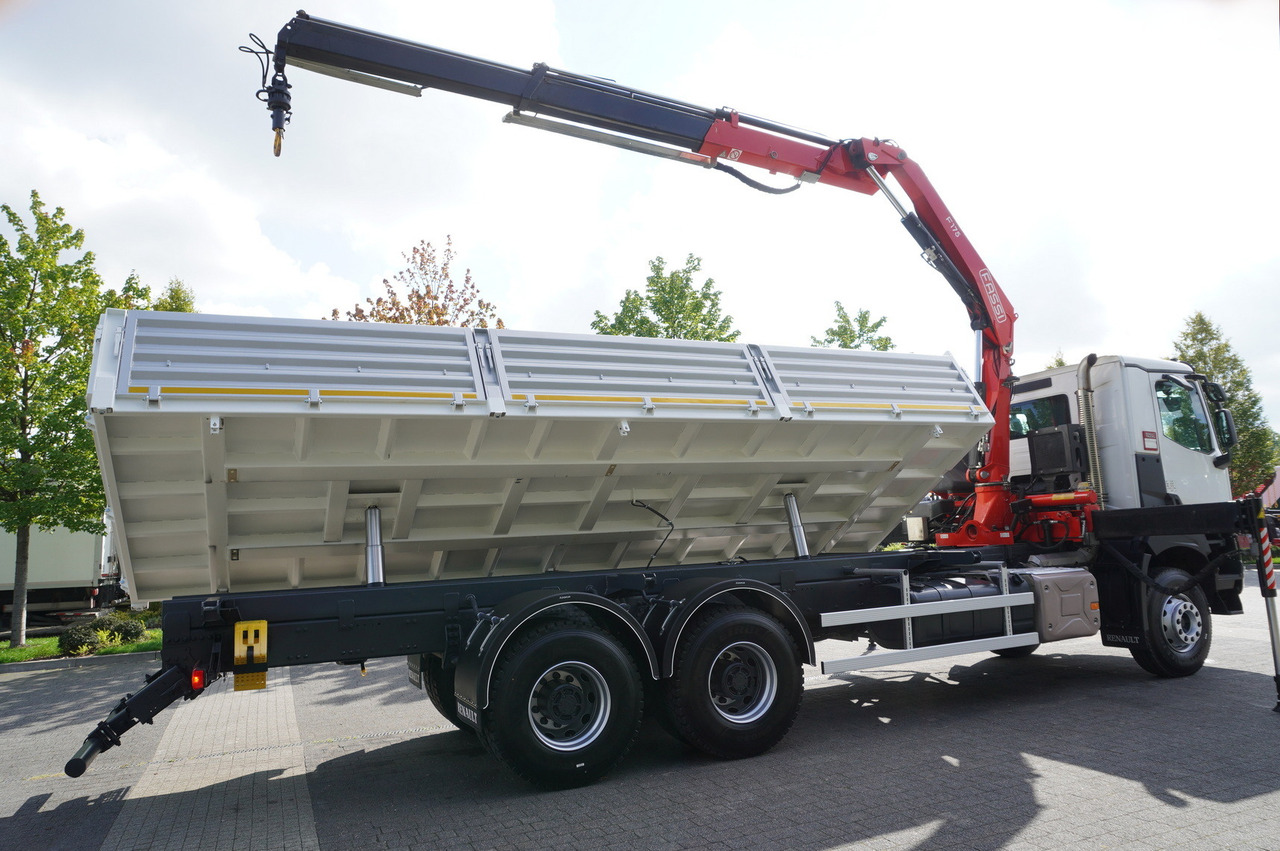 Camion benne, Camion grue RENAULT K380 6×4 / FASSI F175 crane 7.85 t / 120 thousand km! / 2-sided tipper: photos 12