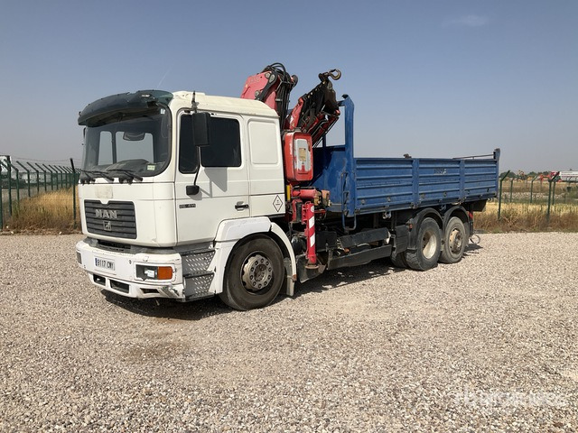 1999 MAN 26.414 FNLL Fassi F260XP Articulated Boom on Flatbed Truck with Crane - Broyeur/ Épareuse: photos 1 1999 MAN 26.414 FNLL Fassi F260XP Articulated Boom on Flatbed Truck with Crane - Broyeur/ Épareuse: photos 1