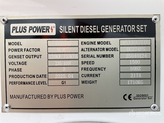 2025 Plus Power GF2-150 150 kVA (Unused) Generator Set - Groupe électrogène: photos 2 2025 Plus Power GF2-150 150 kVA (Unused) Generator Set - Groupe électrogène: photos 2