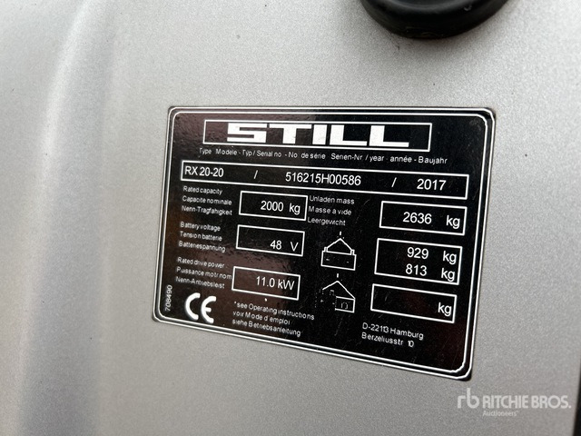 2017 Still RX20 2000 kg Electric Forklift - Chariot élévateur électrique: photos 1 2017 Still RX20 2000 kg Electric Forklift - Chariot élévateur électrique: photos 1