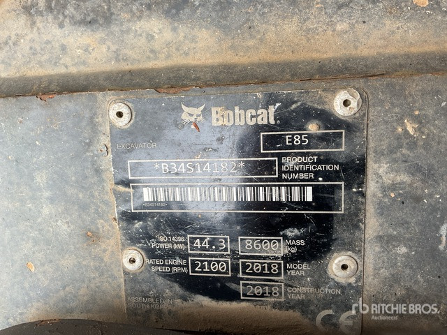 2018 Bobcat E85 Tracked Excavator - Pelle sur chenille: photos 1 2018 Bobcat E85 Tracked Excavator - Pelle sur chenille: photos 1