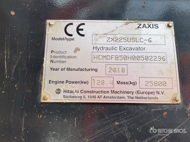 2018 Hitachi ZX225USLC-6 Tracked Excavator - Pelle sur chenille: photos 2 2018 Hitachi ZX225USLC-6 Tracked Excavator - Pelle sur chenille: photos 2