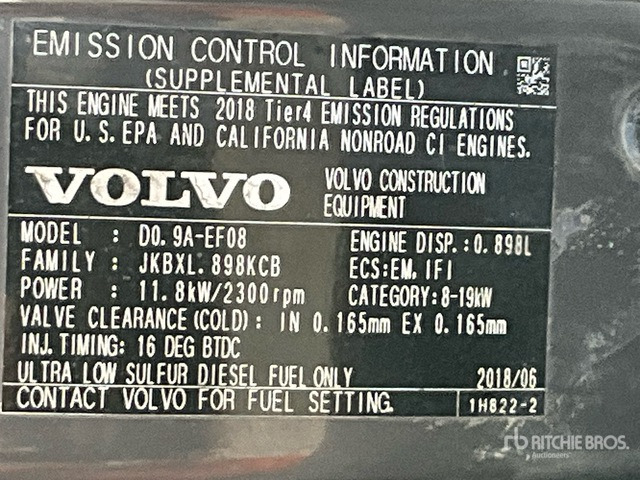 2018 Volvo EC18D Mini Excavator: <6.6t - Mini pelle: photos 5 2018 Volvo EC18D Mini Excavator: <6.6t - Mini pelle: photos 5