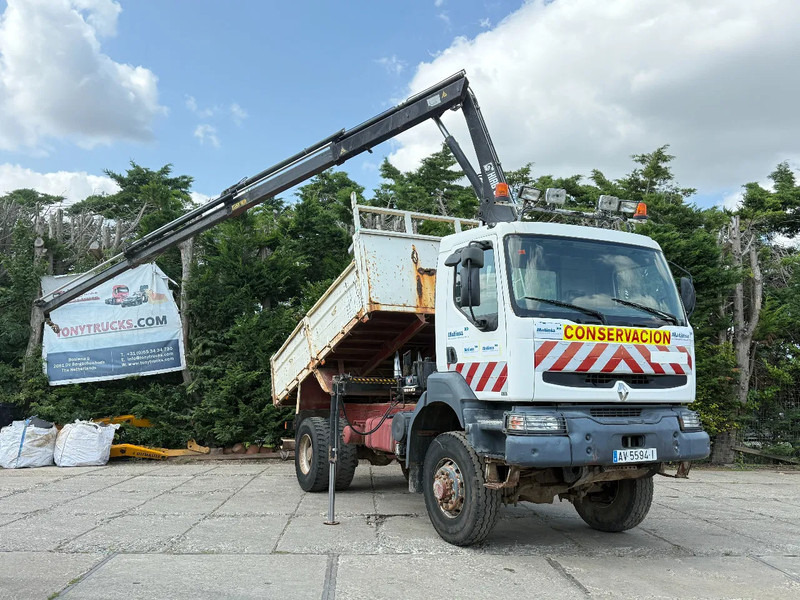 Renault Kerax 400 4X4 Tipper + Hiab 085 Spring/Spring EURO 2 ZF Manual Gearbox - Camion benne, Camion grue: photos 1 Renault Kerax 400 4X4 Tipper + Hiab 085 Spring/Spring EURO 2 ZF Manual Gearbox - Camion benne, Camion grue: photos 1