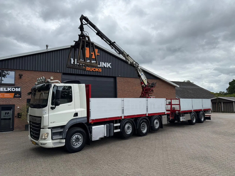 DAF CF 480 8X2 KENNIS K16R3 Kraan Combi 234.610KM + PACTON - Camion plateau, Camion grue: photos 1 DAF CF 480 8X2 KENNIS K16R3 Kraan Combi 234.610KM + PACTON - Camion plateau, Camion grue: photos 1