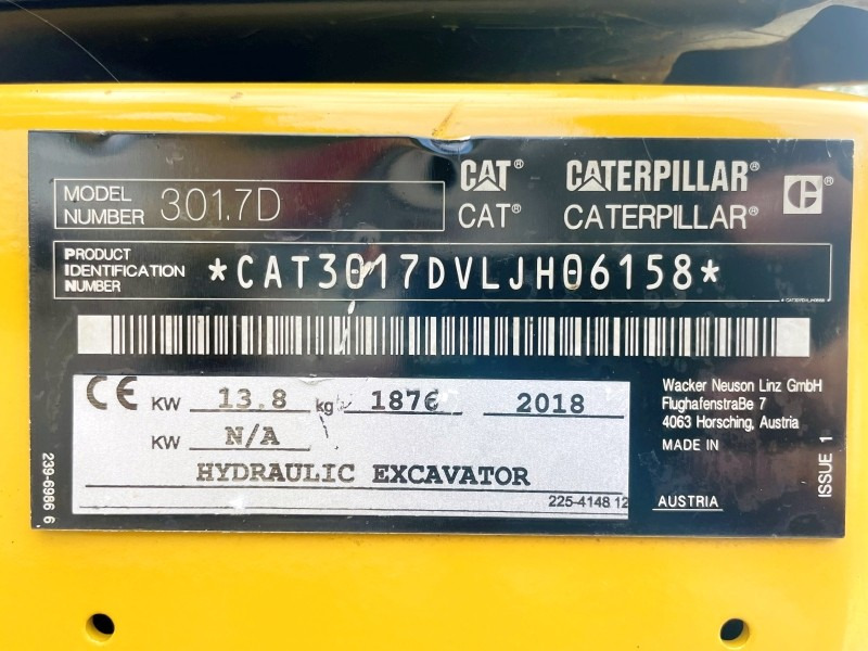Caterpillar 301.7D (3846) - Mini pelle: photos 3 Caterpillar 301.7D (3846) - Mini pelle: photos 3