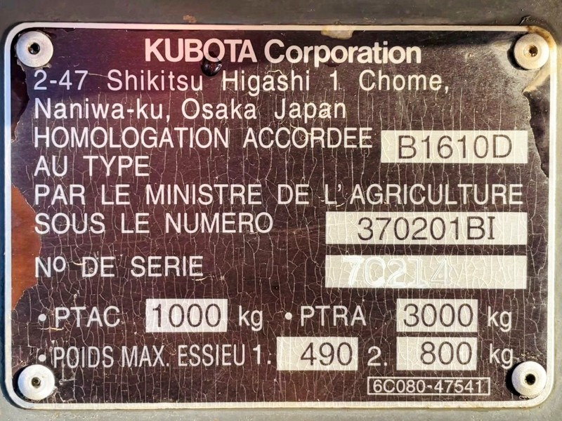 Kubota B1610D (3552) - Tractopelle: photos 3 Kubota B1610D (3552) - Tractopelle: photos 3