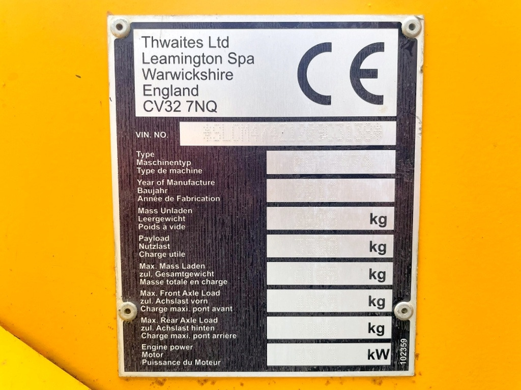 Thwaites Mach 474 (3999) - Mini tombereau: photos 3 Thwaites Mach 474 (3999) - Mini tombereau: photos 3