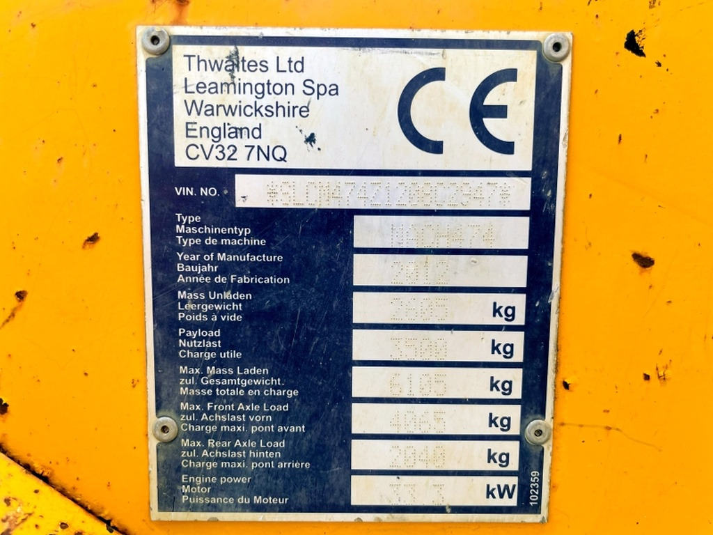 Thwaites Mach 474 (4084) - Mini tombereau: photos 3 Thwaites Mach 474 (4084) - Mini tombereau: photos 3