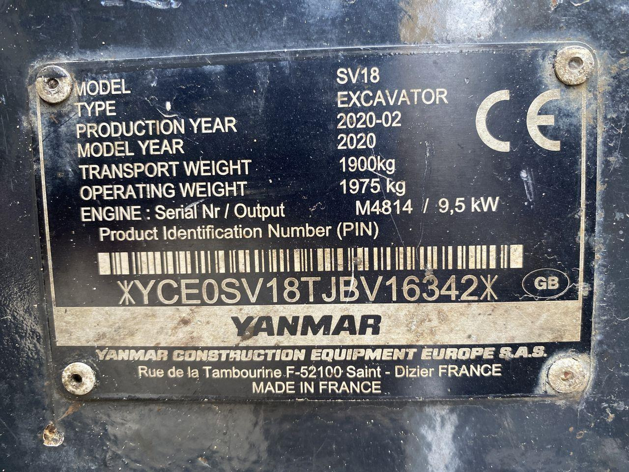 Mini pelle Yanmar SV18: photos 10 Mini pelle Yanmar SV18: photos 10