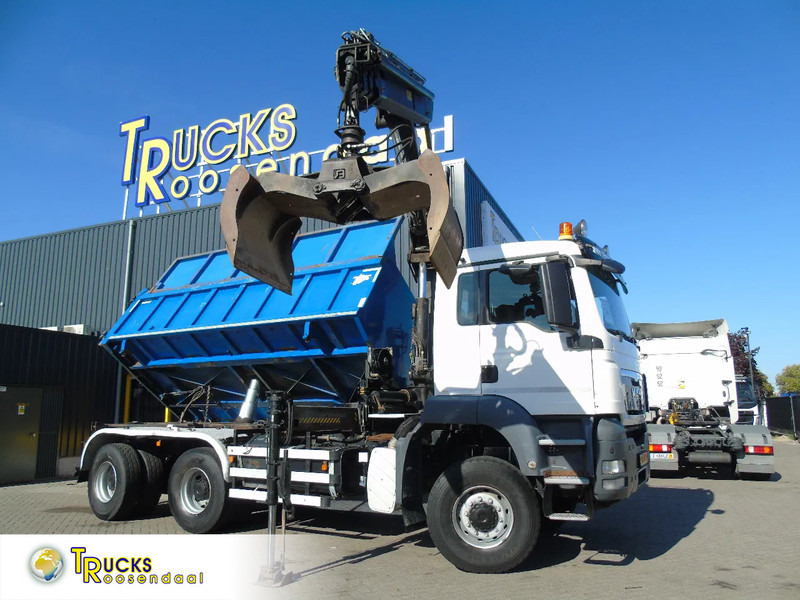 MAN TGS 26.400 + 6x6 + HIAB 166 E3 HIPRO + 3SIDE TIPPER - Camion grue: photos 1 MAN TGS 26.400 + 6x6 + HIAB 166 E3 HIPRO + 3SIDE TIPPER - Camion grue: photos 1