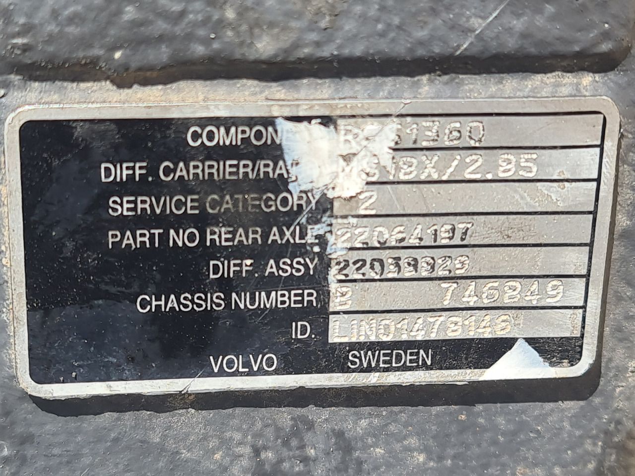 VOLVO DIFFERENTIAL DIFF / MS18X / RSS1360 / RATIO 2.85 37-13 / WORLDWIDE DELIVERY - Essieu arrière: photos 5 VOLVO DIFFERENTIAL DIFF / MS18X / RSS1360 / RATIO 2.85 37-13 / WORLDWIDE DELIVERY - Essieu arrière: photos 5