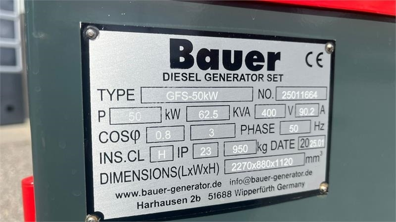 Bauer GFS-50 ATS, 50 kW/62,5 kVA - Groupe électrogène: photos 4 Bauer GFS-50 ATS, 50 kW/62,5 kVA - Groupe électrogène: photos 4