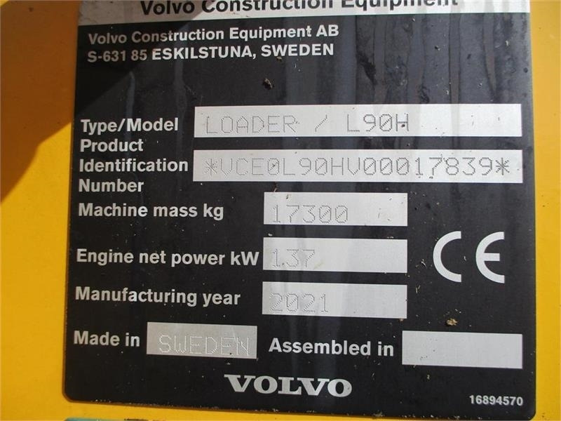 Volvo L 90 H Årg 9.2021, CDC, BSS, DK-Maskine med fuld V - Chargeuse sur pneus: photos 2 Volvo L 90 H Årg 9.2021, CDC, BSS, DK-Maskine med fuld V - Chargeuse sur pneus: photos 2