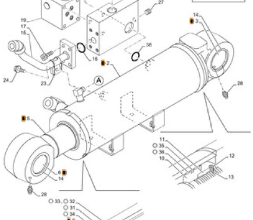 Case 47895787 - KMV18520 - Vérin hydraulique pour Engins de chantier: photos 1 Case 47895787 - KMV18520 - Vérin hydraulique pour Engins de chantier: photos 1