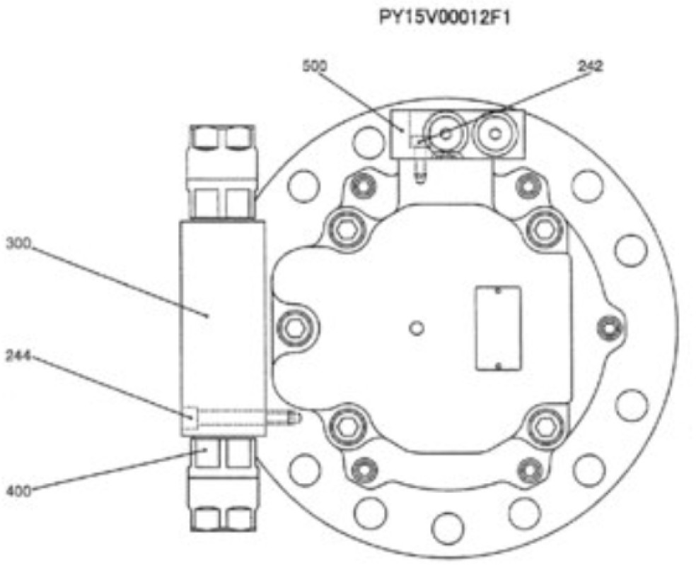 Case PY15V00012F2 - 72283621 - Moteur de rotation pour Engins de chantier: photos 2 Case PY15V00012F2 - 72283621 - Moteur de rotation pour Engins de chantier: photos 2
