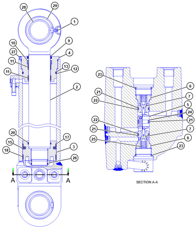 Caterpillar 2249320 - 5880812 - Vérin hydraulique pour Engins de chantier: photos 1 Caterpillar 2249320 - 5880812 - Vérin hydraulique pour Engins de chantier: photos 1