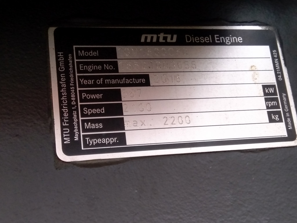 MTU 10V1600C60 - - Moteur pour Engins de chantier: photos 3 MTU 10V1600C60 - - Moteur pour Engins de chantier: photos 3