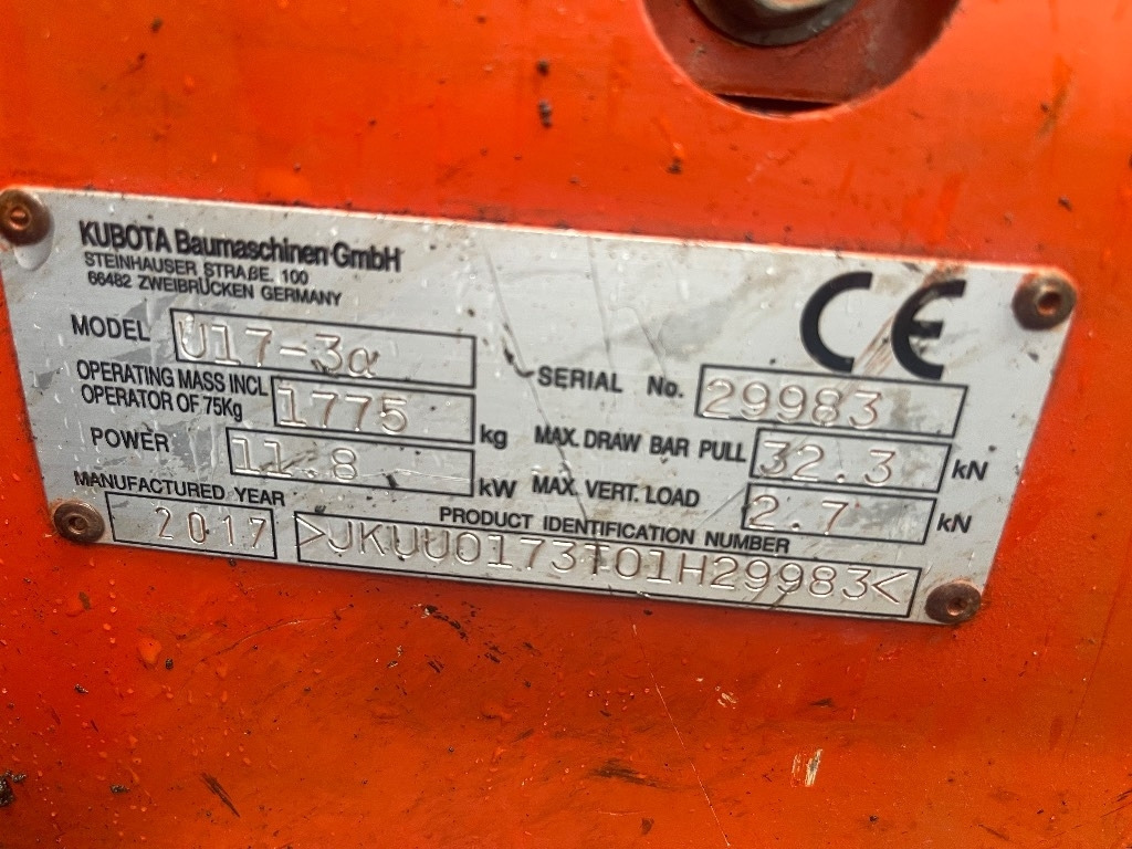 Crédit-bail Kubota U17-3 hybride  Kubota U17-3 hybride: photos 11