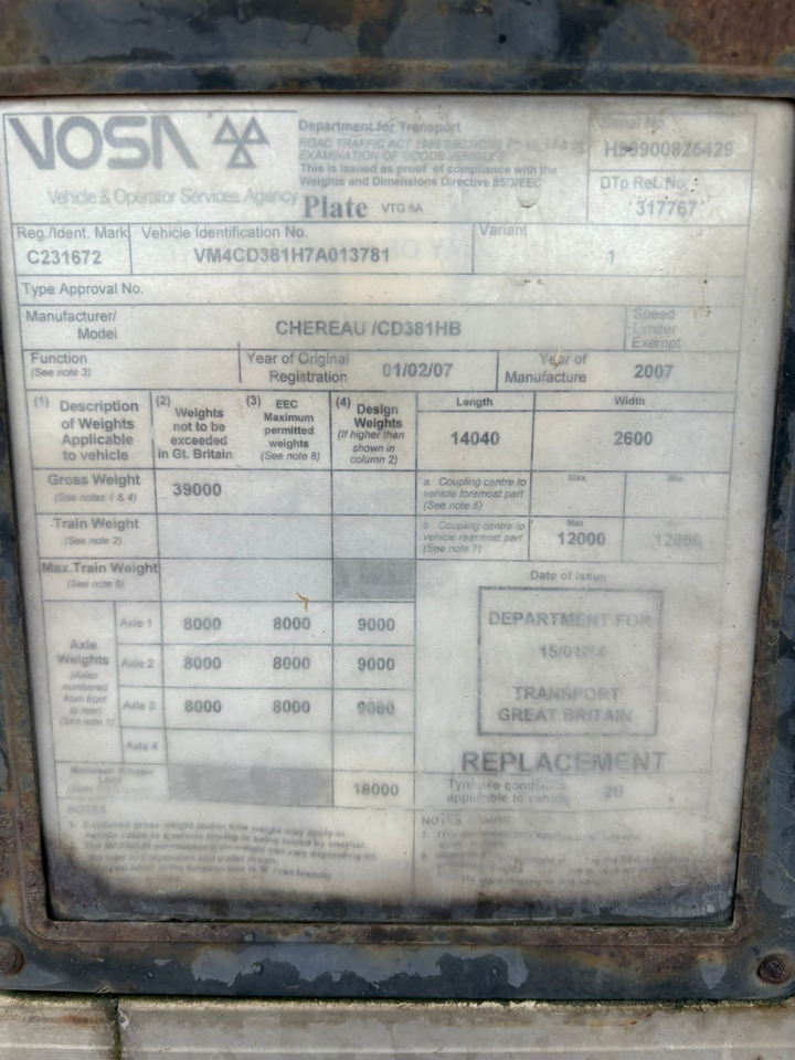 Chereau 2007 Vector 1800 – CBT230R - Semi-remorque frigorifique: photos 2 Chereau 2007 Vector 1800 – CBT230R - Semi-remorque frigorifique: photos 2