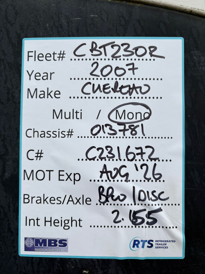 Chereau 2007 Vector 1800 – CBT230R - Semi-remorque frigorifique: photos 5 Chereau 2007 Vector 1800 – CBT230R - Semi-remorque frigorifique: photos 5