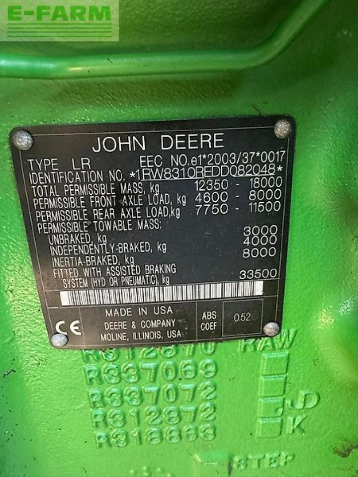 John Deere 8310r - Tracteur agricole: photos 4 John Deere 8310r - Tracteur agricole: photos 4