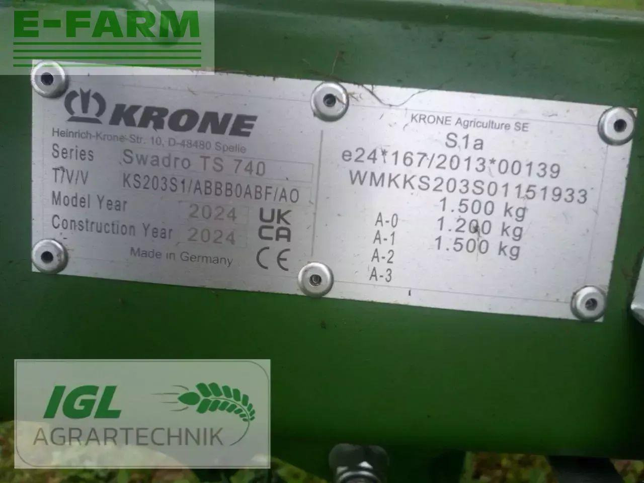 Faneuse Krone swadro ts 740: photos 12