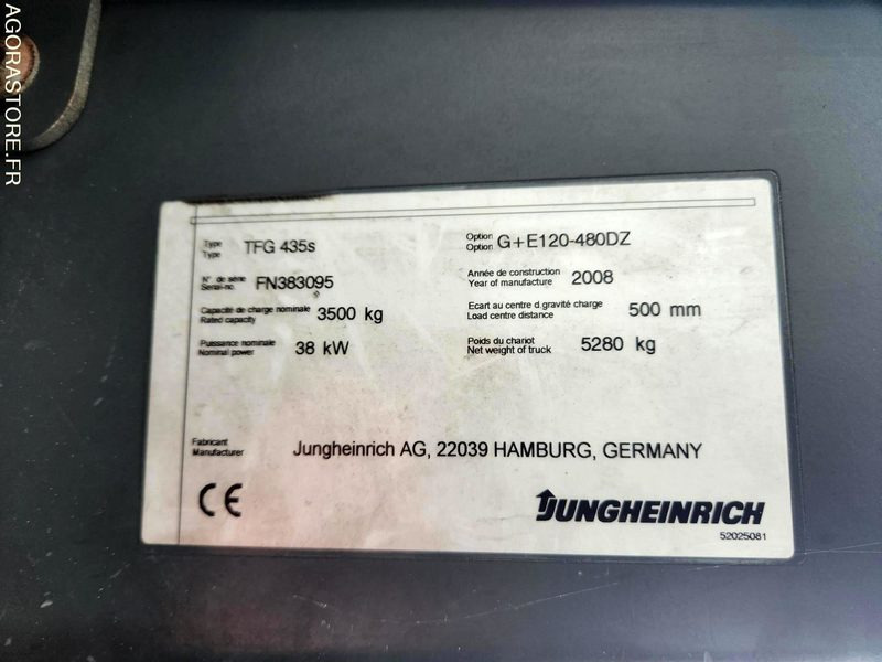 CHARIOT JUNGHEINRICH DFG 435s 480DZ - 2008 / 3260 HEURES - Chariot élévateur à gaz: photos 4 CHARIOT JUNGHEINRICH DFG 435s 480DZ - 2008 / 3260 HEURES - Chariot élévateur à gaz: photos 4