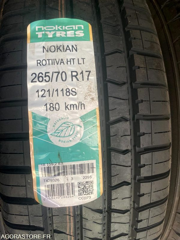 LOT DE 24 PNEUS NOKIAN ROTIIVA HT LT 265/70R17C 121/118S DOT 2016 (T429326) - Pneu: photos 1 LOT DE 24 PNEUS NOKIAN ROTIIVA HT LT 265/70R17C 121/118S DOT 2016 (T429326) - Pneu: photos 1