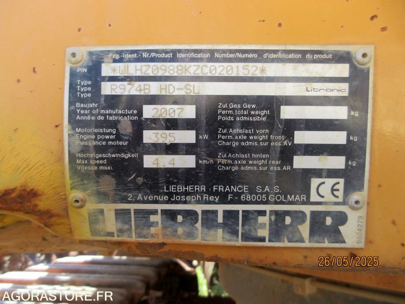 PELLE/CHENILLES LIEBHERR R974B HDSL - 2007 - 18838 HEURES - Pelle sur chenille: photos 5 PELLE/CHENILLES LIEBHERR R974B HDSL - 2007 - 18838 HEURES - Pelle sur chenille: photos 5
