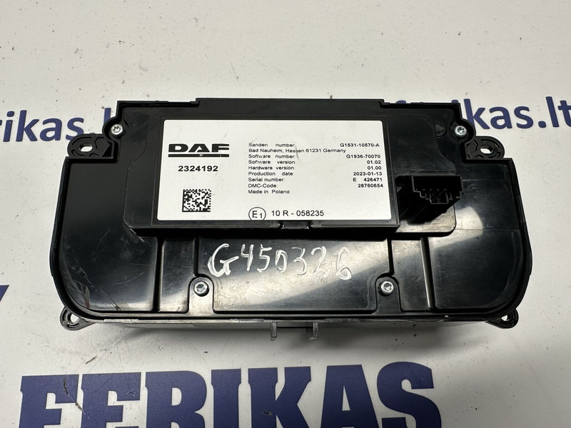 DAF AC, heater control, switch - Panel de instrumentos pour Camion: photos 2 DAF AC, heater control, switch - Panel de instrumentos pour Camion: photos 2