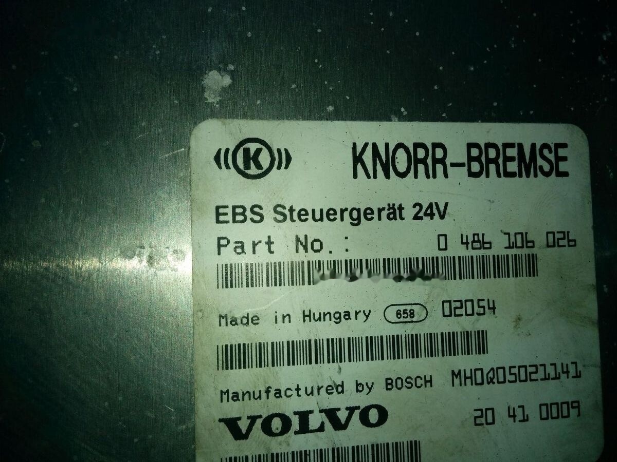 Volvo KNOR-BREMSE EBS 0486106063, 0486106028.\\\\ 0486106050 .\\ 063\\ Volvo Scania - Bloc de gestion pour Bus: photos 3 Volvo KNOR-BREMSE EBS 0486106063, 0486106028.\\\\ 0486106050 .\\ 063\\ Volvo Scania - Bloc de gestion pour Bus: photos 3