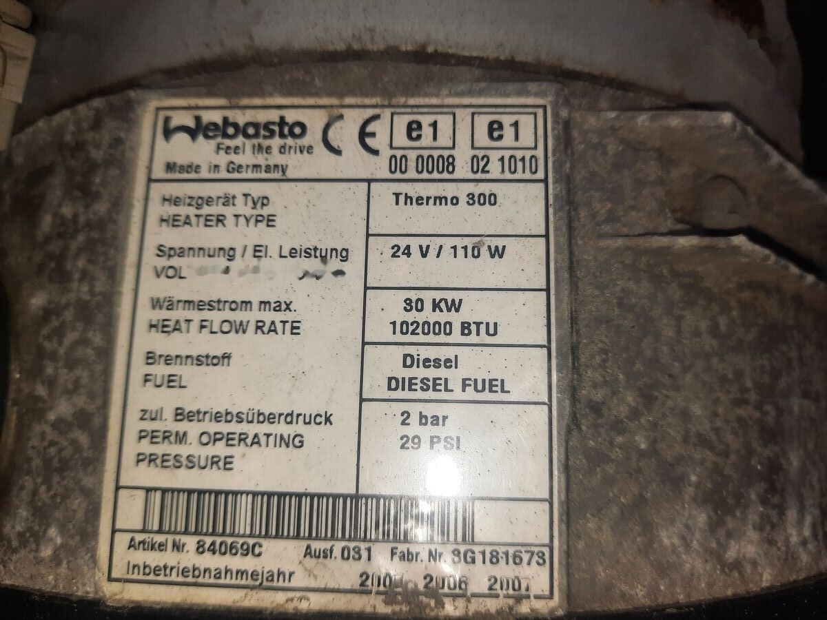 Webasto termo 300 Scania - Chauffage/ Ventilation pour Camion: photos 2 Webasto termo 300 Scania - Chauffage/ Ventilation pour Camion: photos 2