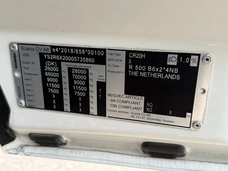 Châssis cabine Scania R500 NGS 6X2 - ONLY 205.204 KM + STEERING & LIFTING AXLE: photos 17 Châssis cabine Scania R500 NGS 6X2 - ONLY 205.204 KM + STEERING & LIFTING AXLE: photos 17