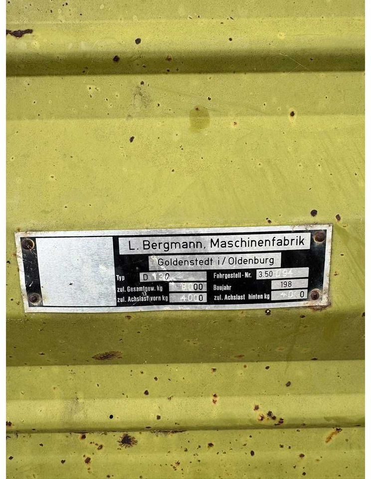 Bergmann D130 - Remorque agricole: photos 2 Bergmann D130 - Remorque agricole: photos 2