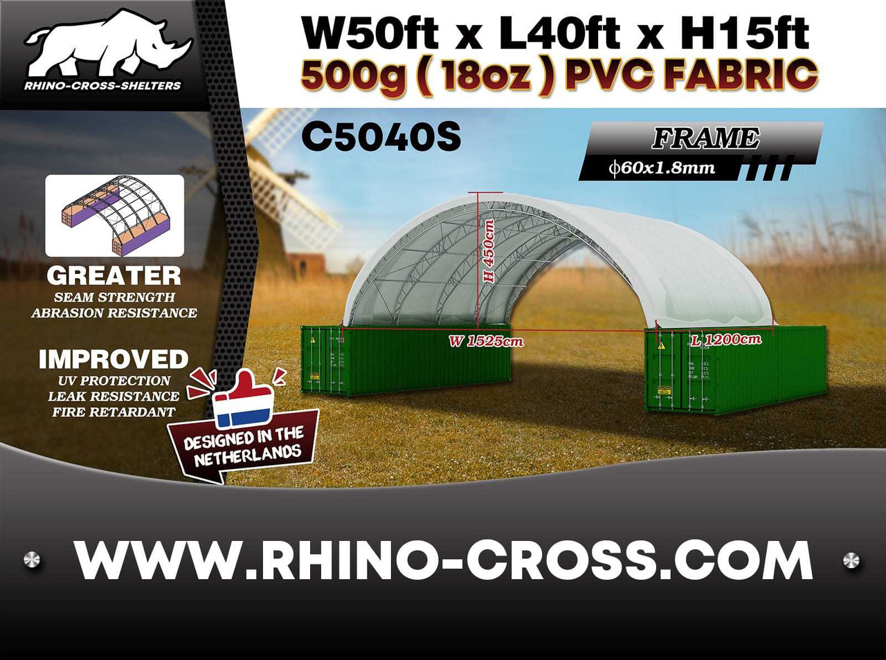 Rhino-Cross-Shelter C5040S 12x15,25x4,5 m - Cuve de stockage: photos 3 Rhino-Cross-Shelter C5040S 12x15,25x4,5 m - Cuve de stockage: photos 3