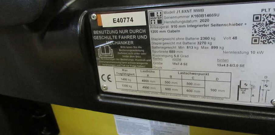 Hyster J 1.6 XNT (MWB) - Chariot élévateur électrique: photos 4 Hyster J 1.6 XNT (MWB) - Chariot élévateur électrique: photos 4