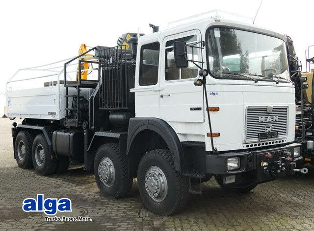 MAN 34.440 8x8, Allrad, Kran, 2x Seilwinde, 2x AHK - Camion plateau, Camion grue: photos 1 MAN 34.440 8x8, Allrad, Kran, 2x Seilwinde, 2x AHK - Camion plateau, Camion grue: photos 1
