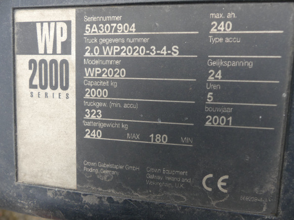 Transpalette électrique (pour pièces) Crown WP série 2000 - Réf : 9760-206 - Transpalette: photos 3 Transpalette électrique (pour pièces) Crown WP série 2000 - Réf : 9760-206 - Transpalette: photos 3
