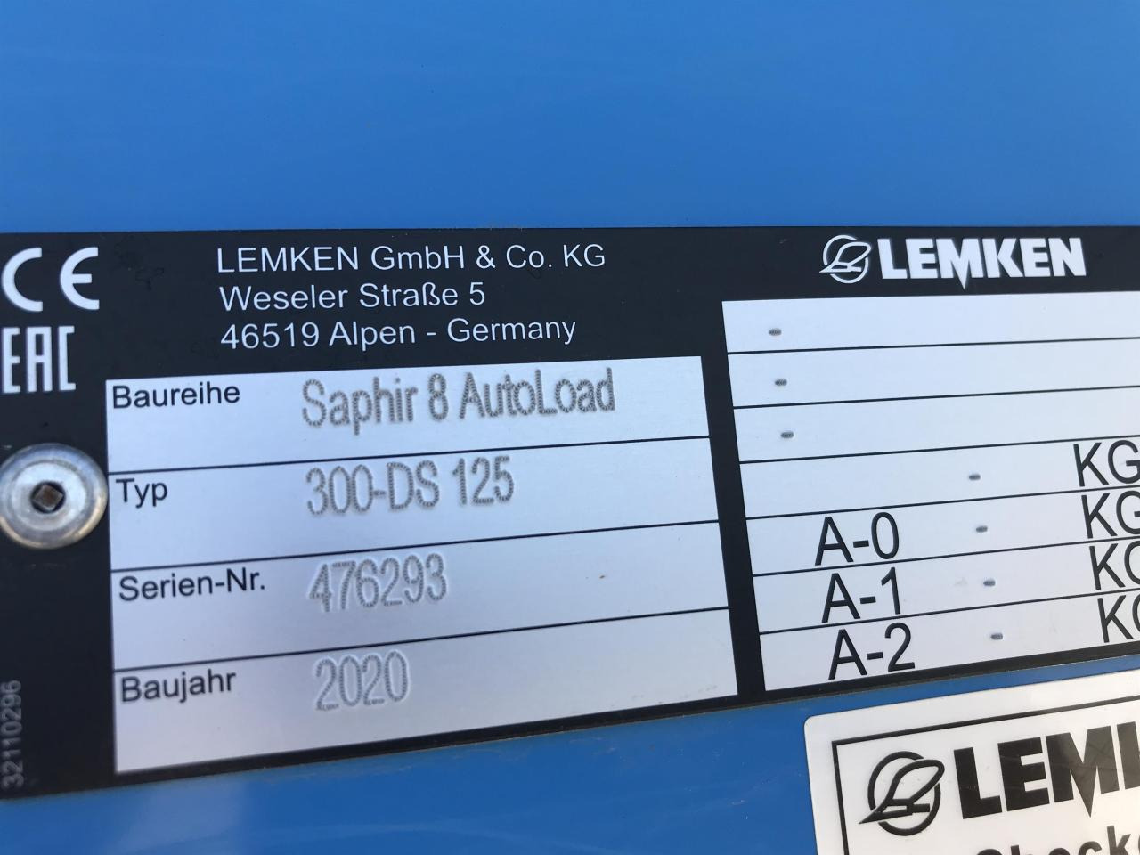 Crédit-bail Lemken Saphir 8 Autoload Lemken Saphir 8 Autoload: photos 12