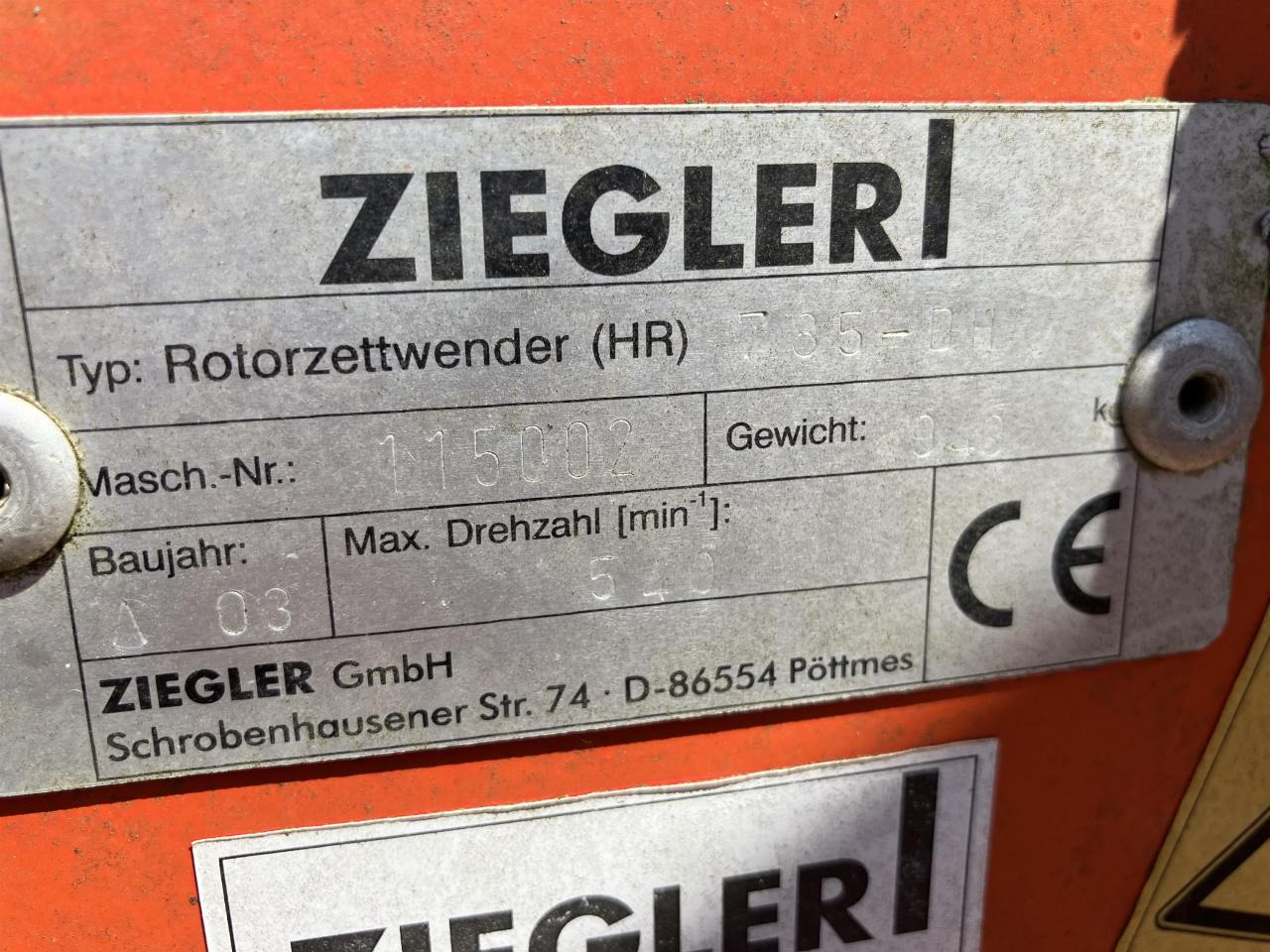 Ziegler HR785DH - Faneuse: photos 5 Ziegler HR785DH - Faneuse: photos 5