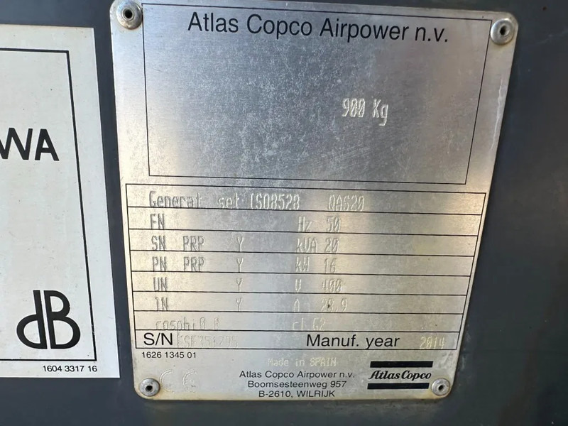 Atlas-Copco QAS 20 Kubota Leroy Somer 20 kVA Silent Rental generatorrset Stage 3A - Groupe électrogène: photos 4 Atlas-Copco QAS 20 Kubota Leroy Somer 20 kVA Silent Rental generatorrset Stage 3A - Groupe électrogène: photos 4