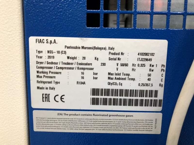 Compresseur d'air neuf Fiac New Silver D 7.5 / 300 Silent 5.5 kW 720 L / min 10 bar Elektrische Schroefcompressor met ketel en droger: photos 11