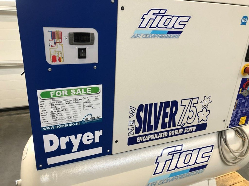 Compresseur d'air neuf Fiac New Silver D 7.5 / 300 Silent 5.5 kW 720 L / min 10 bar Elektrische Schroefcompressor met ketel en droger: photos 7