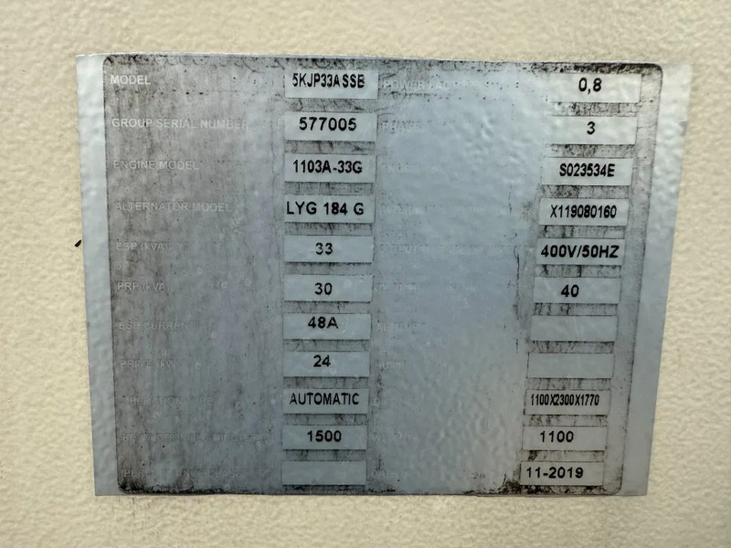 Perkins 1103A-33G 33 kVA Silent generatorset as New ! 231 hours ! - Groupe électrogène: photos 3 Perkins 1103A-33G 33 kVA Silent generatorset as New ! 231 hours ! - Groupe électrogène: photos 3