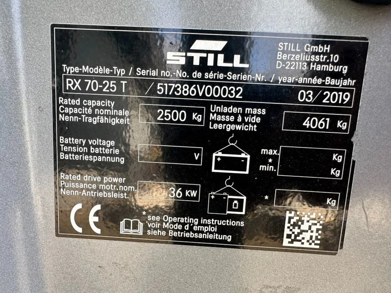 Still RX70-25 T 2.5 ton Duplex Freelift Sideshift LPG Heftruck 2019 - Chariot élévateur à gaz: photos 3 Still RX70-25 T 2.5 ton Duplex Freelift Sideshift LPG Heftruck 2019 - Chariot élévateur à gaz: photos 3
